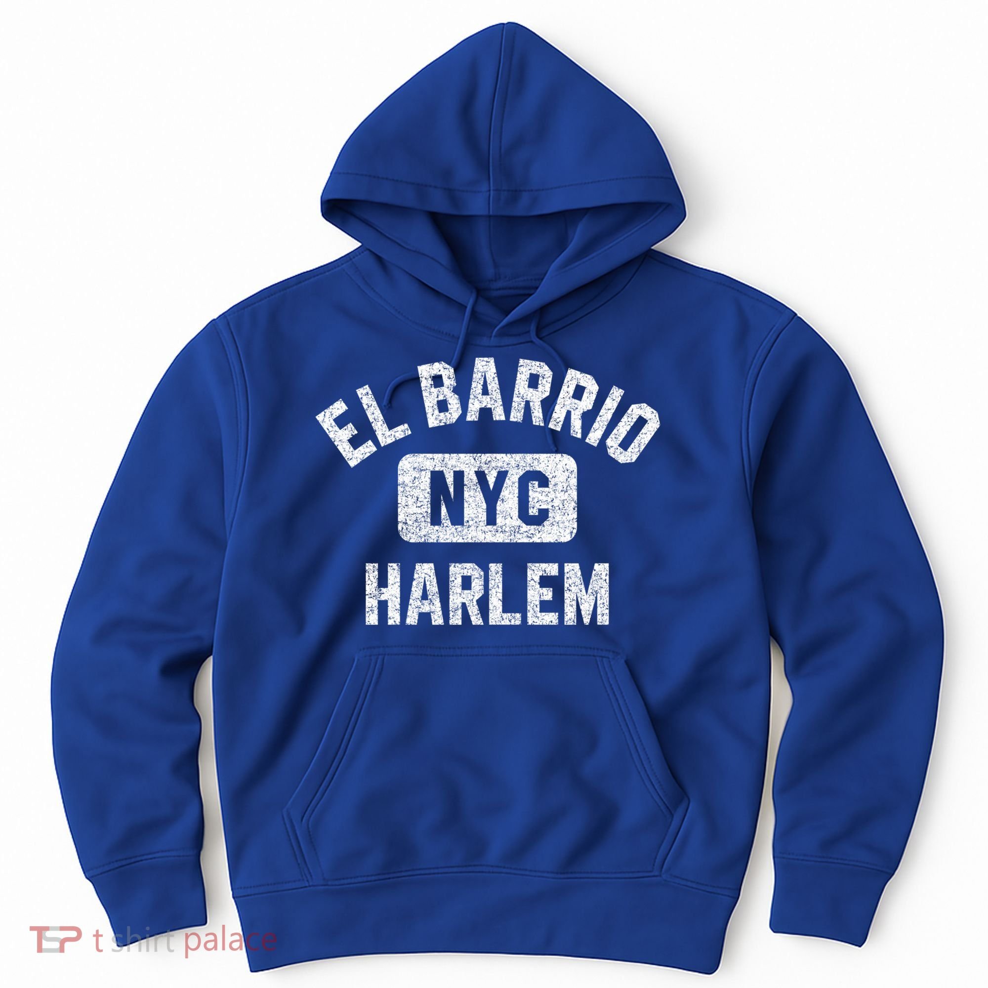 El Barrio Harlem Nyc Gym Style Distressed White Print Gift Hoodie