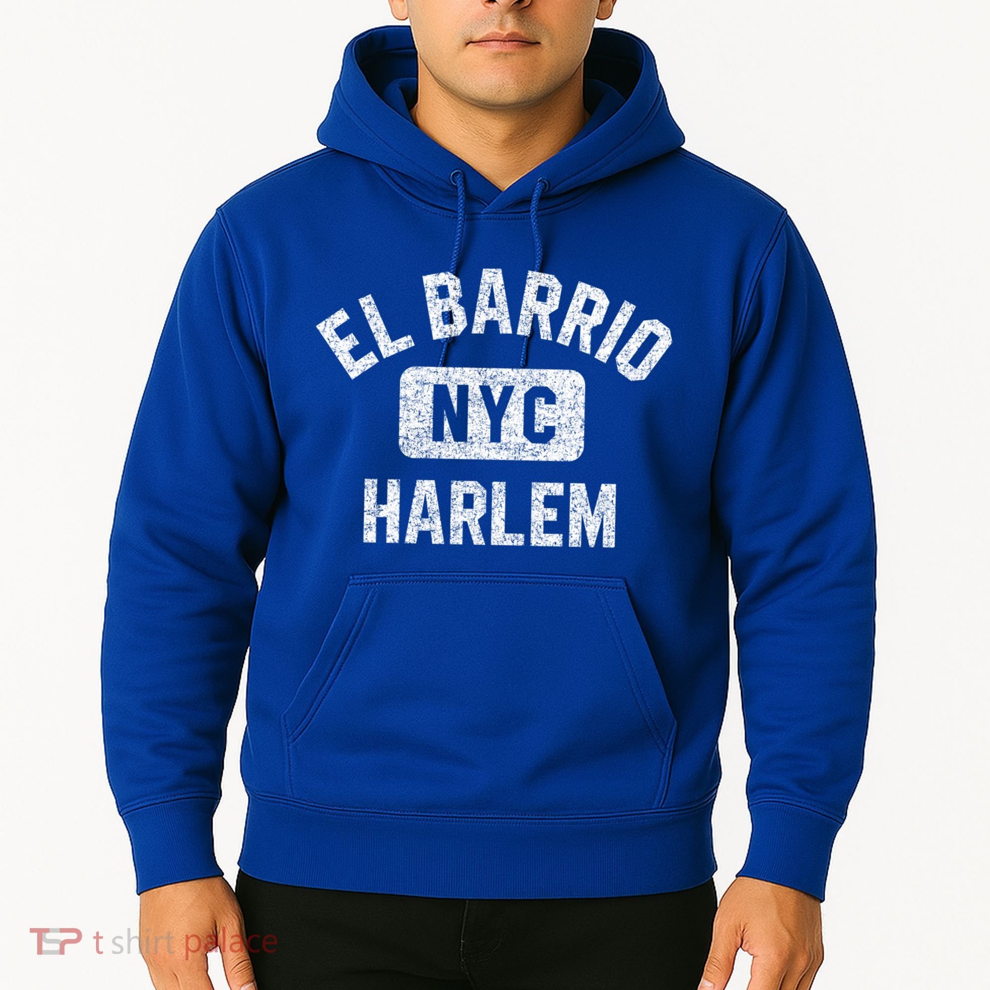 El Barrio Harlem Nyc Gym Style Distressed White Print Gift Hoodie