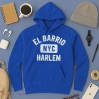 El Barrio Harlem Nyc Gym Style Distressed White Print Gift Hoodie thumb 3