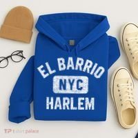 El Barrio Harlem Nyc Gym Style Distressed White Print Gift Hoodie thumb 4