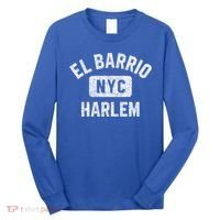 El Barrio Harlem Nyc Gym Style Distressed White Print Gift Long Sleeve Shirt thumb 0