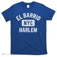 El Barrio Harlem Nyc Gym Style Distressed White Print Gift T-Shirt thumb 0
