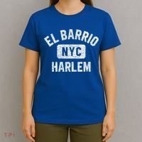 El Barrio Harlem Nyc Gym Style Distressed White Print Gift T-Shirt thumb 4