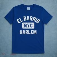 El Barrio Harlem Nyc Gym Style Distressed White Print Gift T-Shirt thumb 5