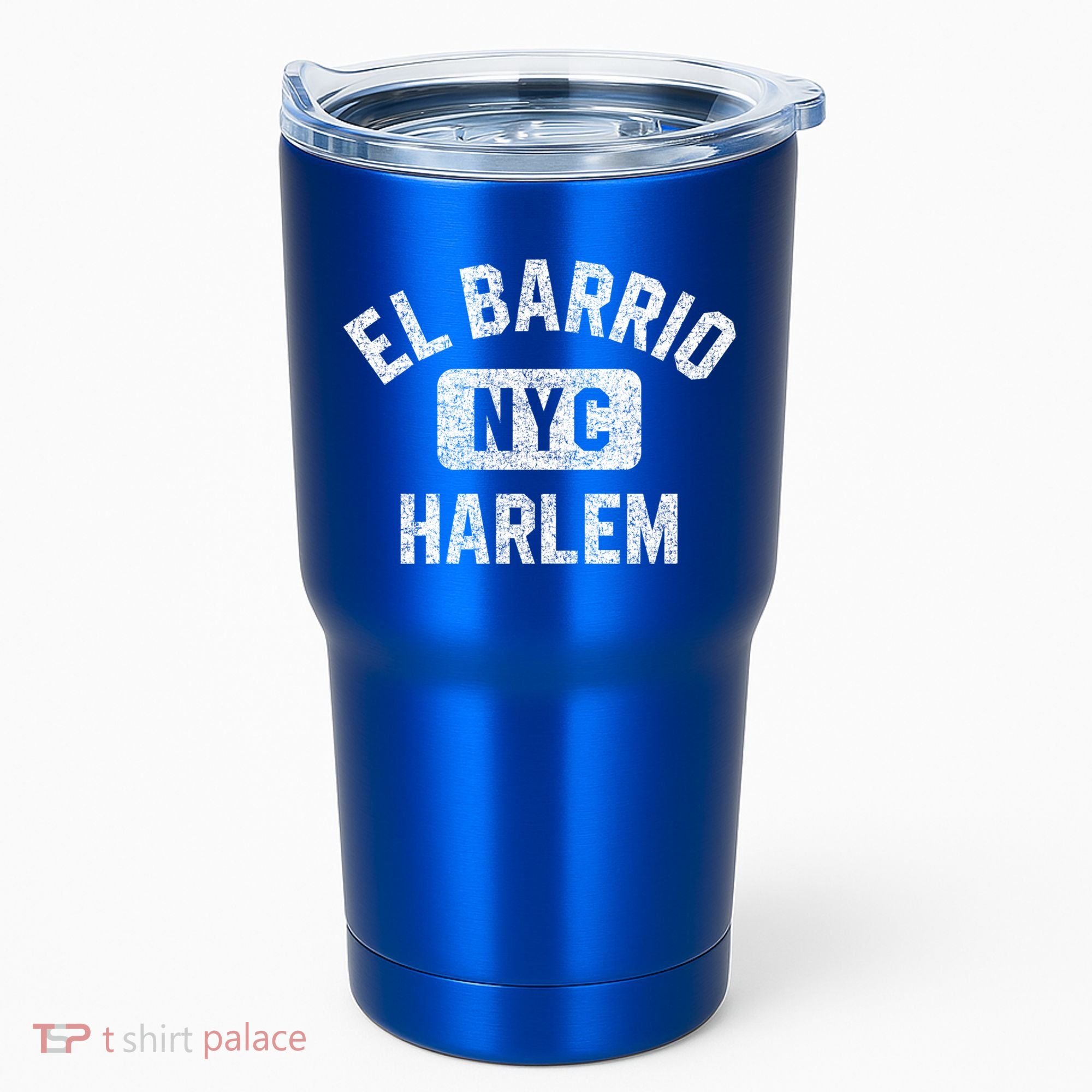 El Barrio Harlem Nyc Gym Style Distressed White Print Gift Tumbler