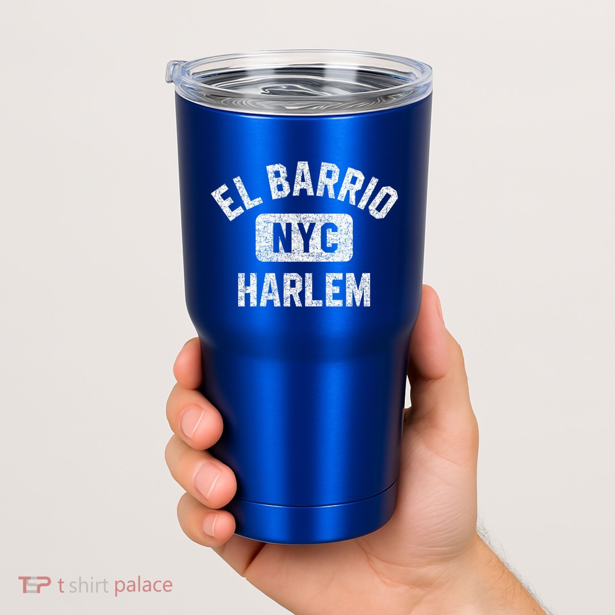 El Barrio Harlem Nyc Gym Style Distressed White Print Gift Tumbler