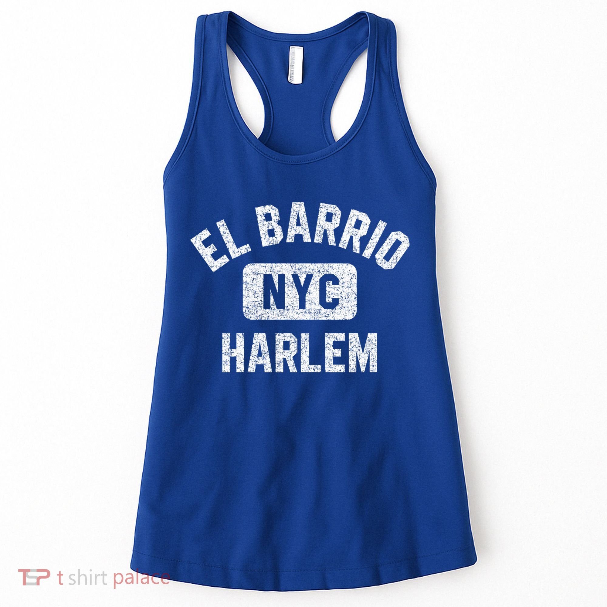 El Barrio Harlem Nyc Gym Style Distressed White Print Gift Women's Tank Top