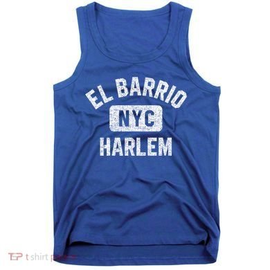 El Barrio Harlem Nyc Gym Style Distressed White Print Gift Tank Top