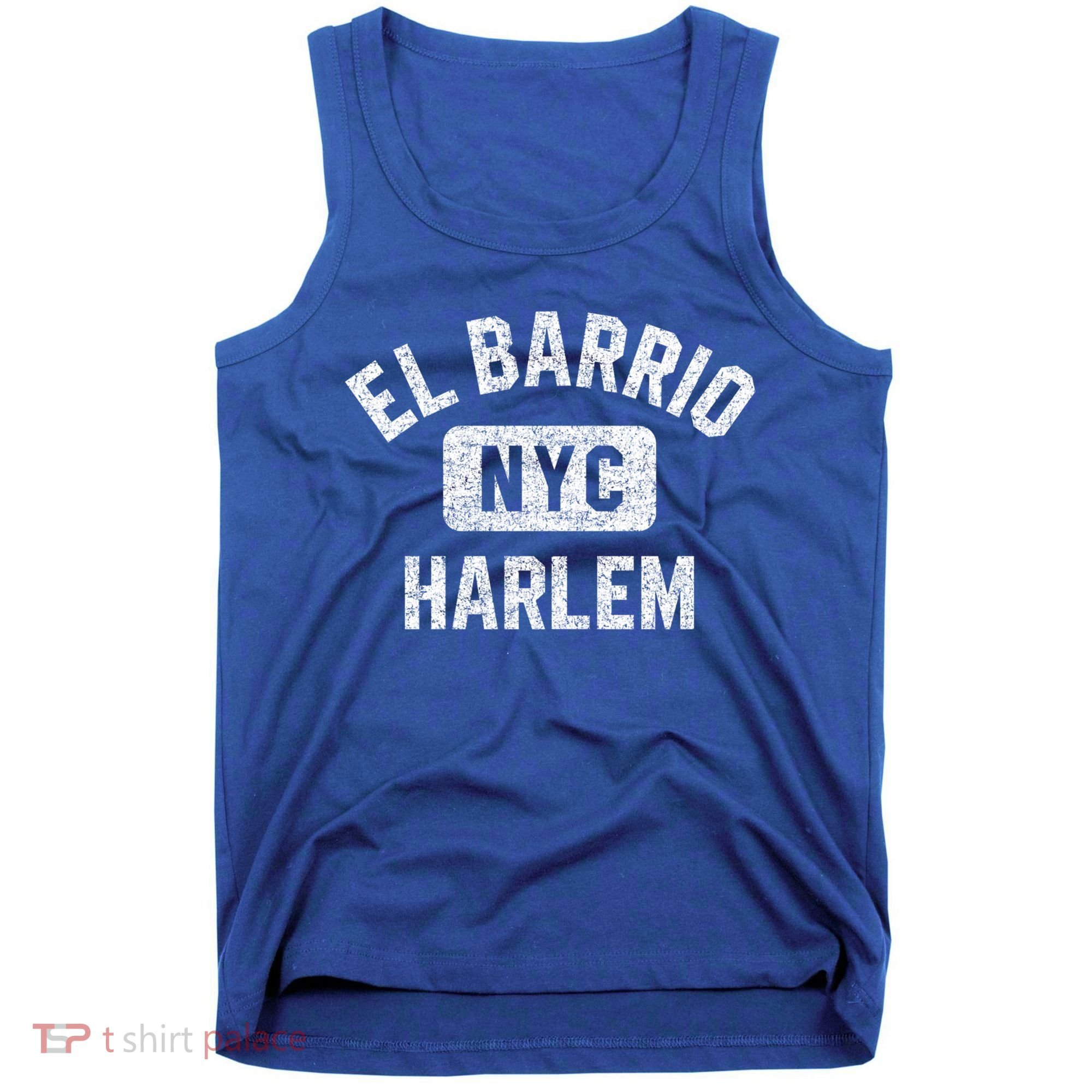 El Barrio Harlem Nyc Gym Style Distressed White Print Gift Tank Top