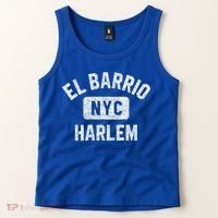 El Barrio Harlem Nyc Gym Style Distressed White Print Gift Tank Top thumb 2
