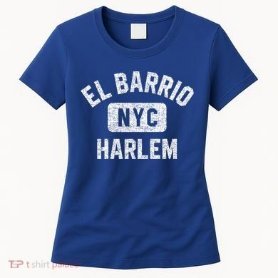 El Barrio Harlem Nyc Gym Style Distressed White Print Gift Women's T-Shirt