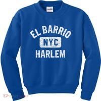 El Barrio Harlem Nyc Gym Style Distressed White Print Gift Kids Sweatshirt thumb 0