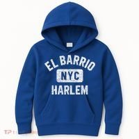 El Barrio Harlem Nyc Gym Style Distressed White Print Gift Kids Hoodie thumb 0
