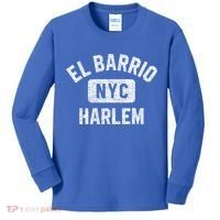 El Barrio Harlem Nyc Gym Style Distressed White Print Gift Kids Long Sleeve Shirt thumb 0