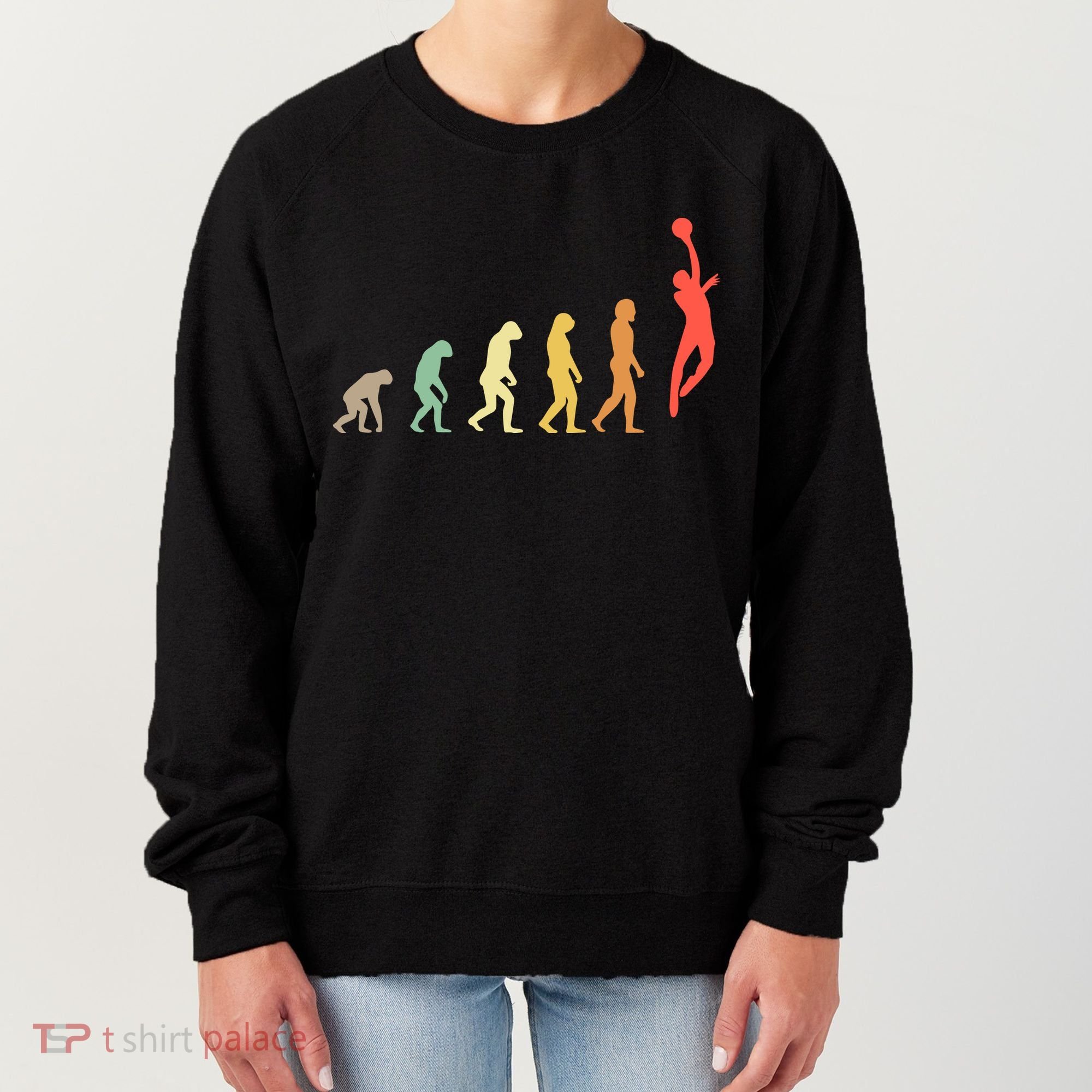 Evolution Basketball Human Evolution Basketball Player Silhouette Basketball Women's Sweatshirt