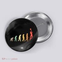 Evolution Basketball Human Evolution Basketball Player Silhouette Basketball Button thumb 0