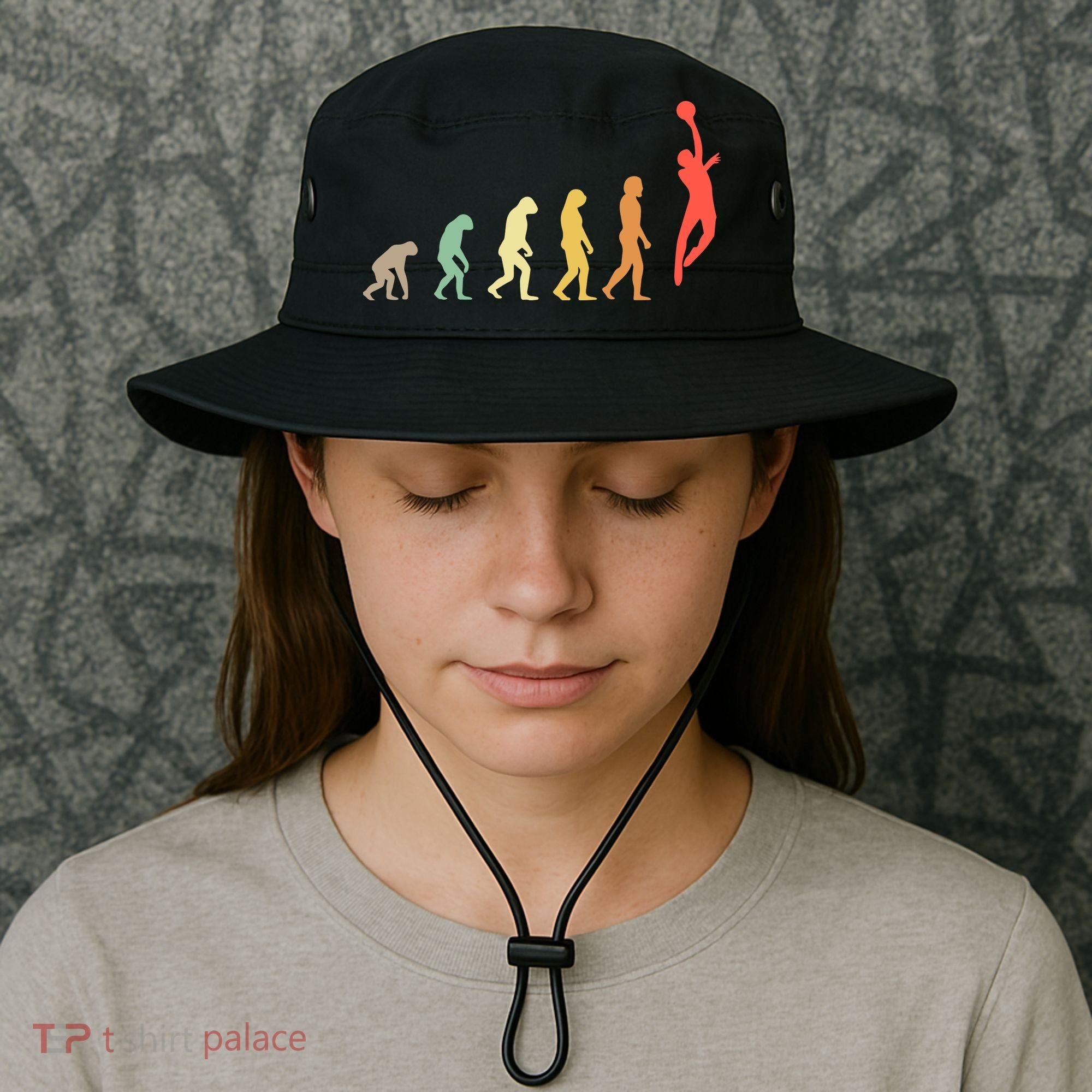 Evolution Basketball Human Evolution Basketball Player Silhouette Basketball Bucket Hat