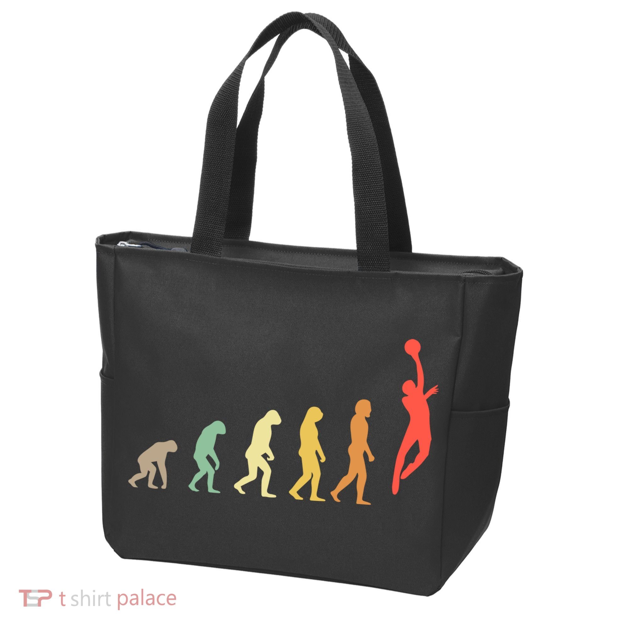 Evolution Basketball Human Evolution Basketball Player Silhouette Basketball Tote Bag