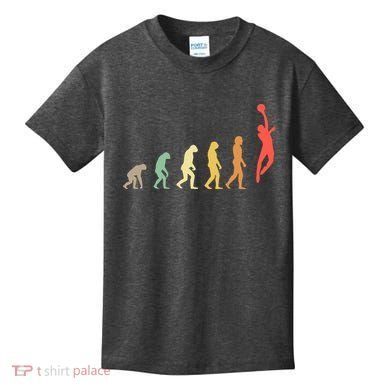 Evolution Basketball Human Evolution Basketball Player Silhouette Basketball Kids T-Shirt