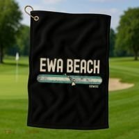Ewa Beach Hi Hawaii Travel & 80s Style Golf Towel thumb 1