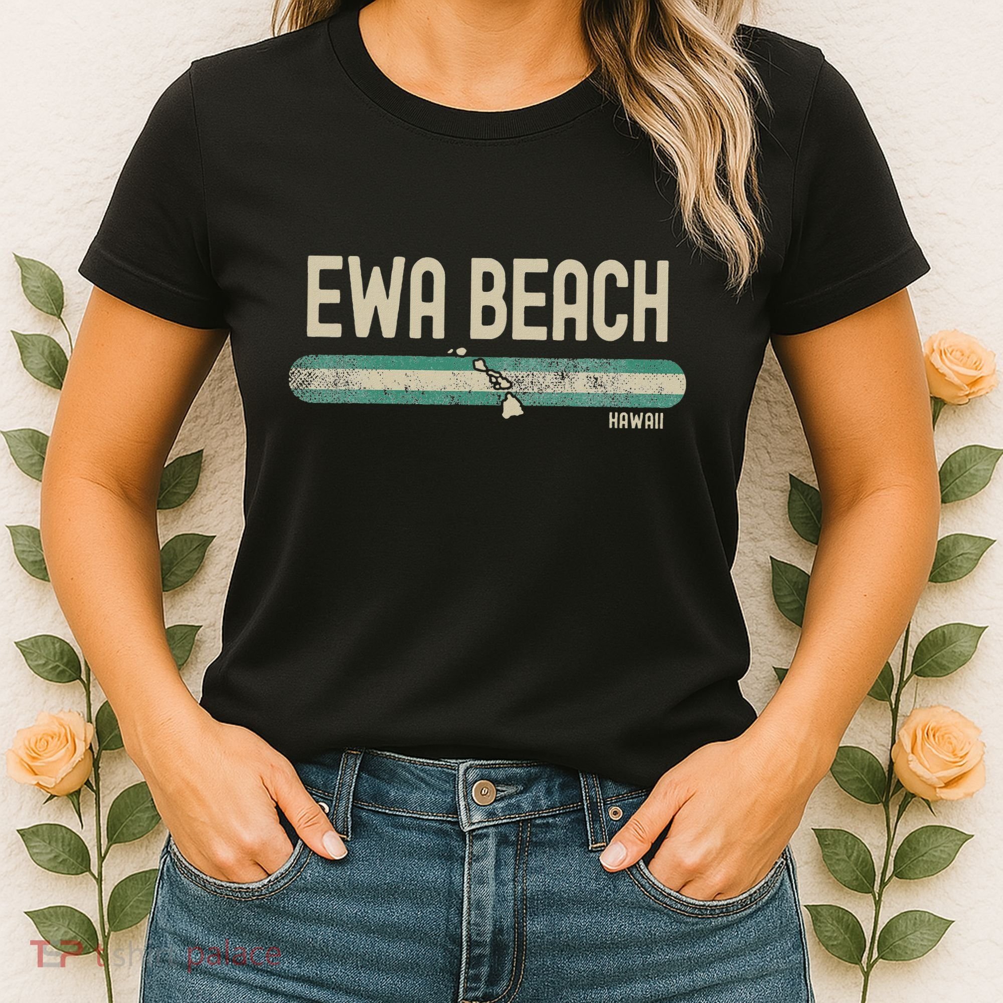 Ewa Beach Hi Hawaii Travel & 80s Style Women's T-Shirt
