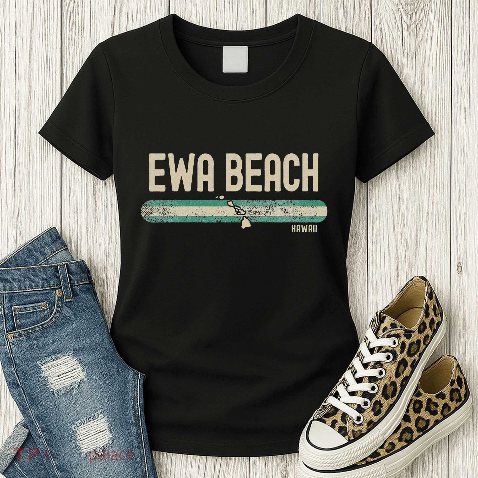 Ewa Beach Hi Hawaii Travel & 80s Style Women's T-Shirt