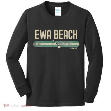 Ewa Beach Hi Hawaii Travel & 80s Style Kids Long Sleeve Shirt