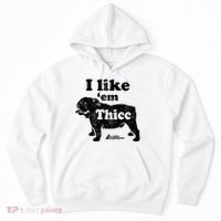 English Bulldog I Like Em Thicc Dog Silhouette Hoodie thumb 0