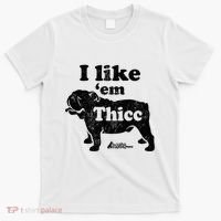 English Bulldog I Like Em Thicc Dog Silhouette T-Shirt thumb 0