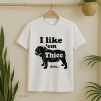 English Bulldog I Like Em Thicc Dog Silhouette T-Shirt thumb 2