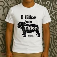 English Bulldog I Like Em Thicc Dog Silhouette T-Shirt thumb 3