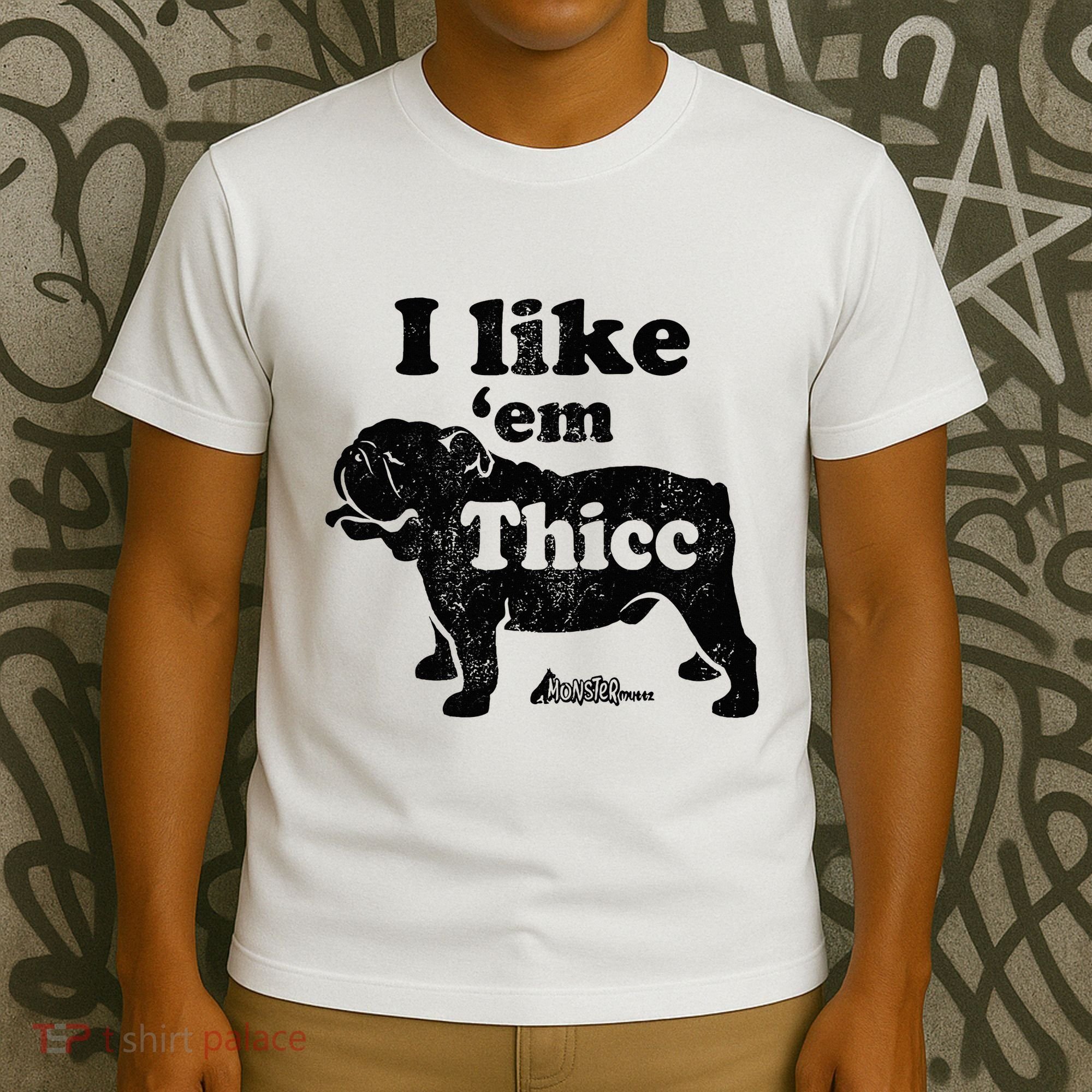 English Bulldog I Like Em Thicc Dog Silhouette T-Shirt