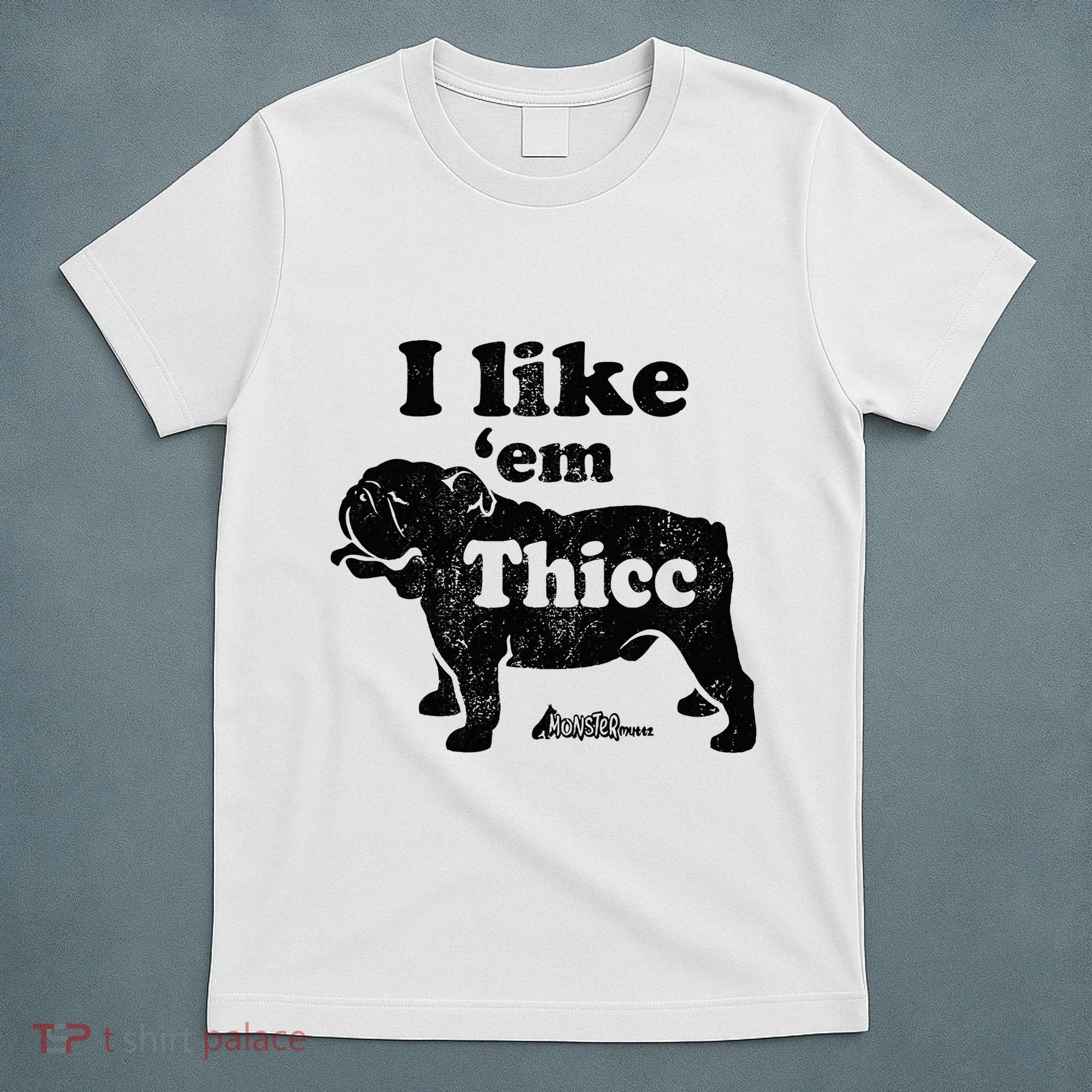 English Bulldog I Like Em Thicc Dog Silhouette T-Shirt