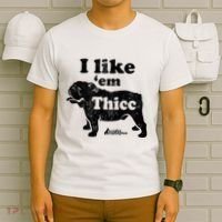 English Bulldog I Like Em Thicc Dog Silhouette T-Shirt thumb 6