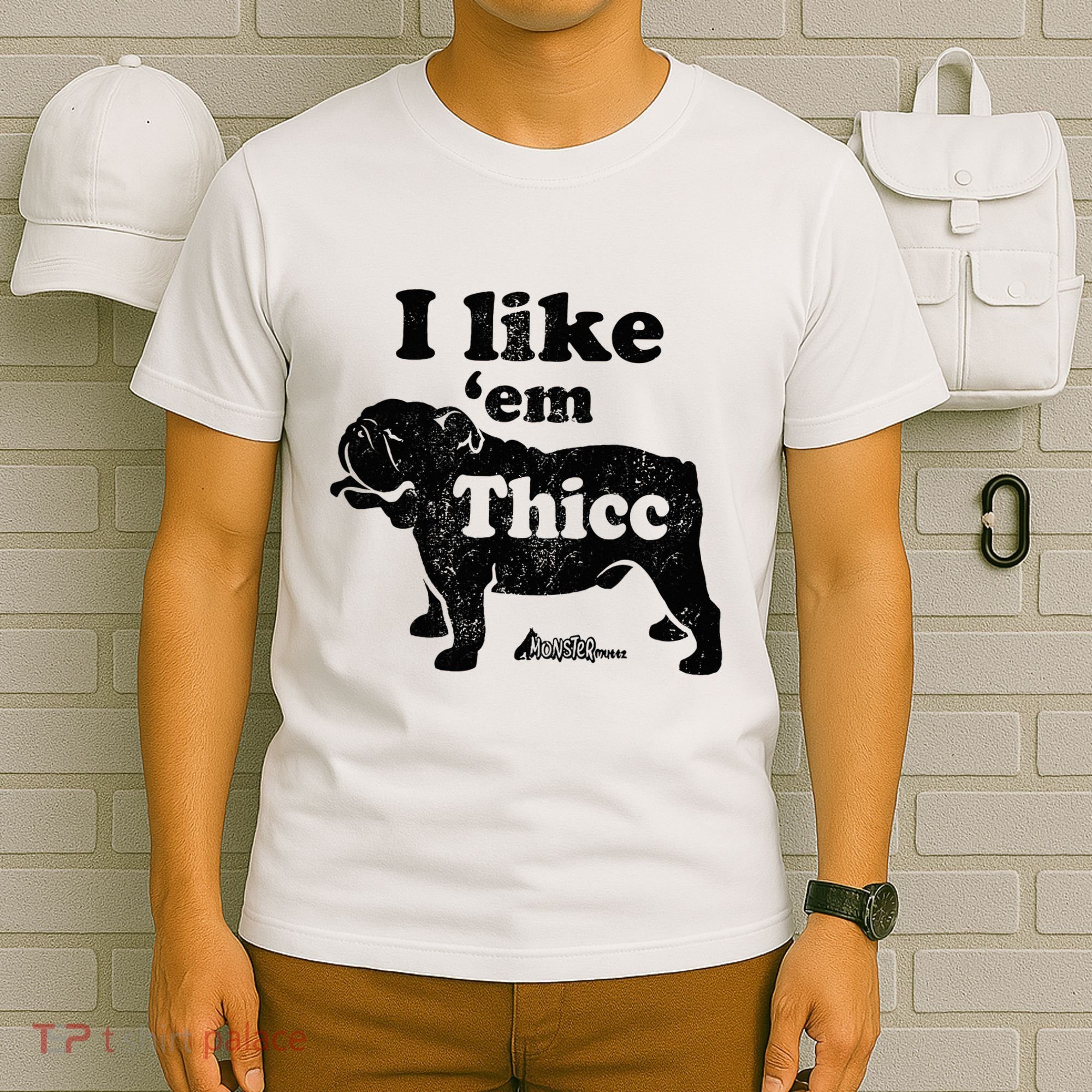 English Bulldog I Like Em Thicc Dog Silhouette T-Shirt