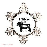 English Bulldog I Like Em Thicc Dog Silhouette Ornament thumb 0