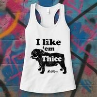 English Bulldog I Like Em Thicc Dog Silhouette Women's Tank Top thumb 3