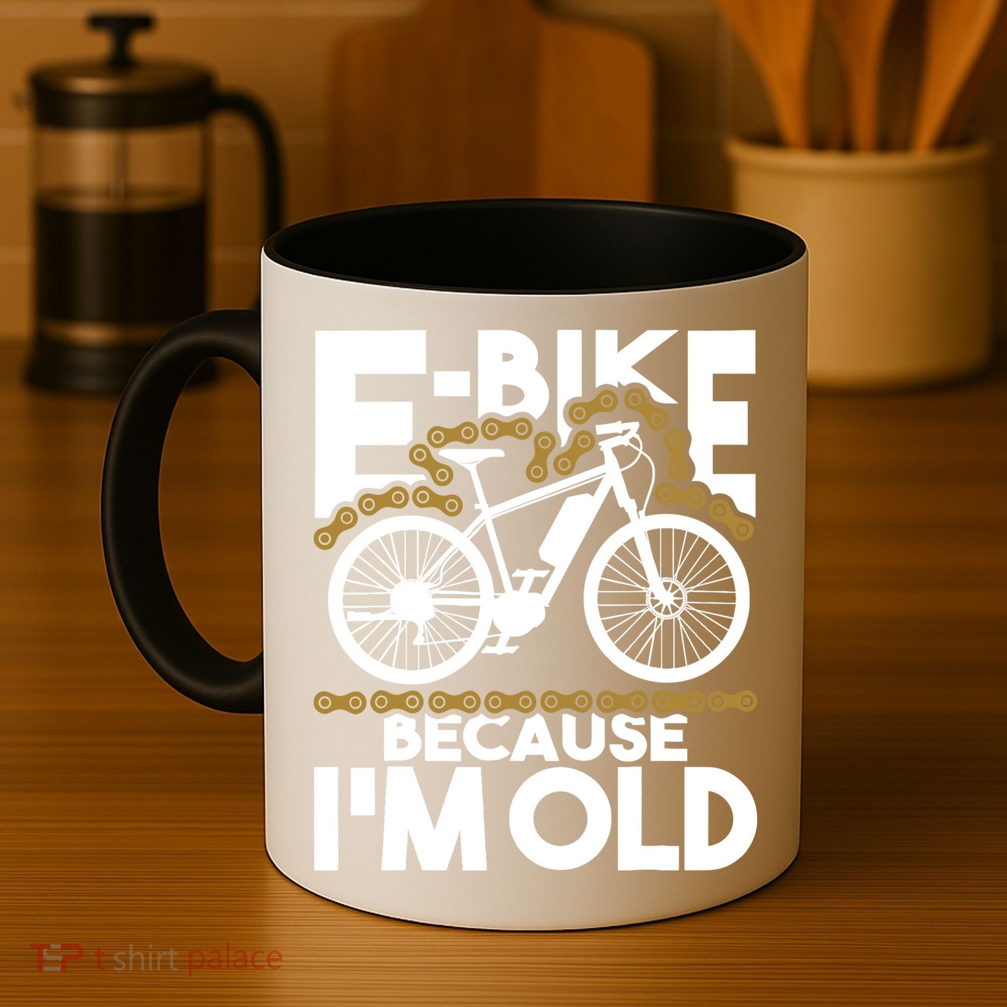 Ebike Because IM Old Electric Bike Bicycle Cycling Coffee Mug