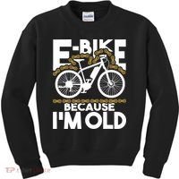 Ebike Because IM Old Electric Bike Bicycle Cycling Kids Sweatshirt thumb 0