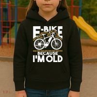 Ebike Because IM Old Electric Bike Bicycle Cycling Kids Hoodie thumb 3