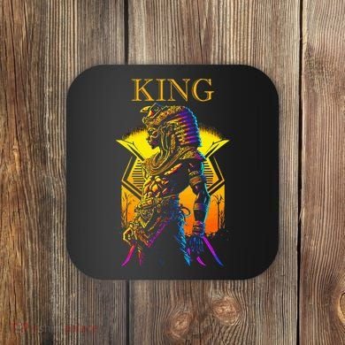 Egyptian Black King Pharaoh Ancient Egypt Couples Kemet Coaster
