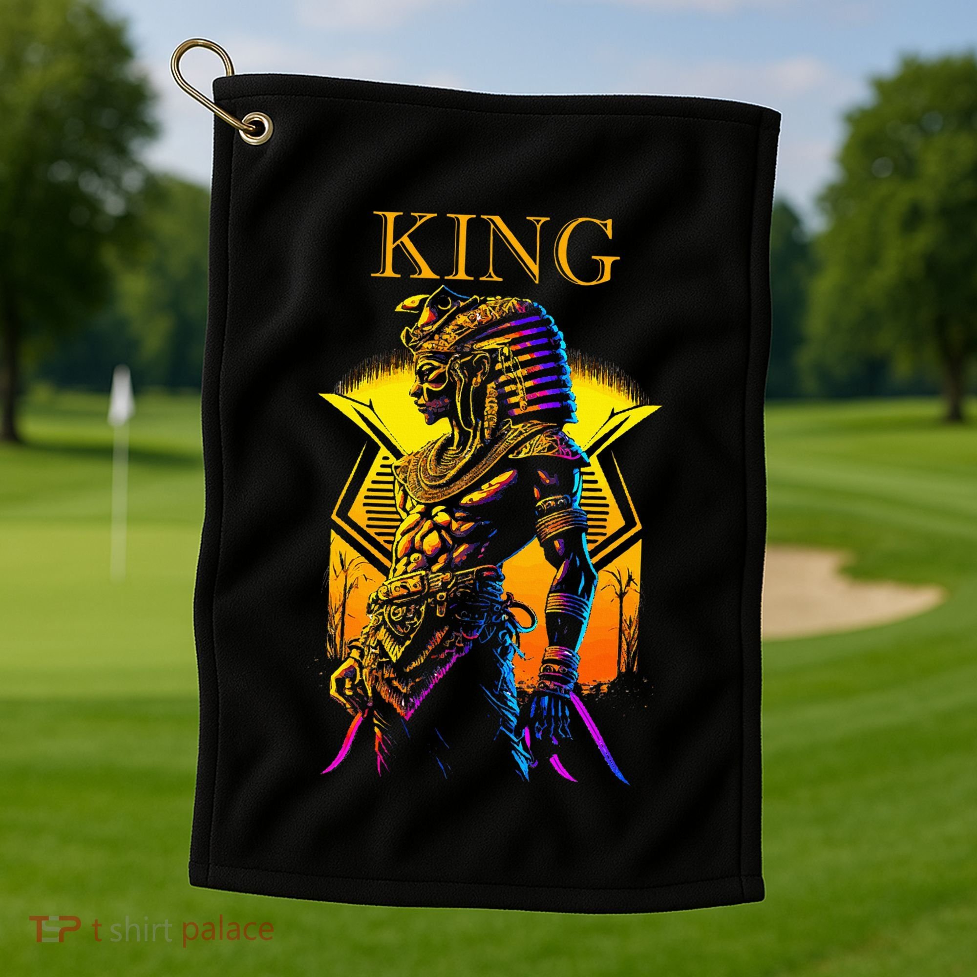 Egyptian Black King Pharaoh Ancient Egypt Couples Kemet Golf Towel