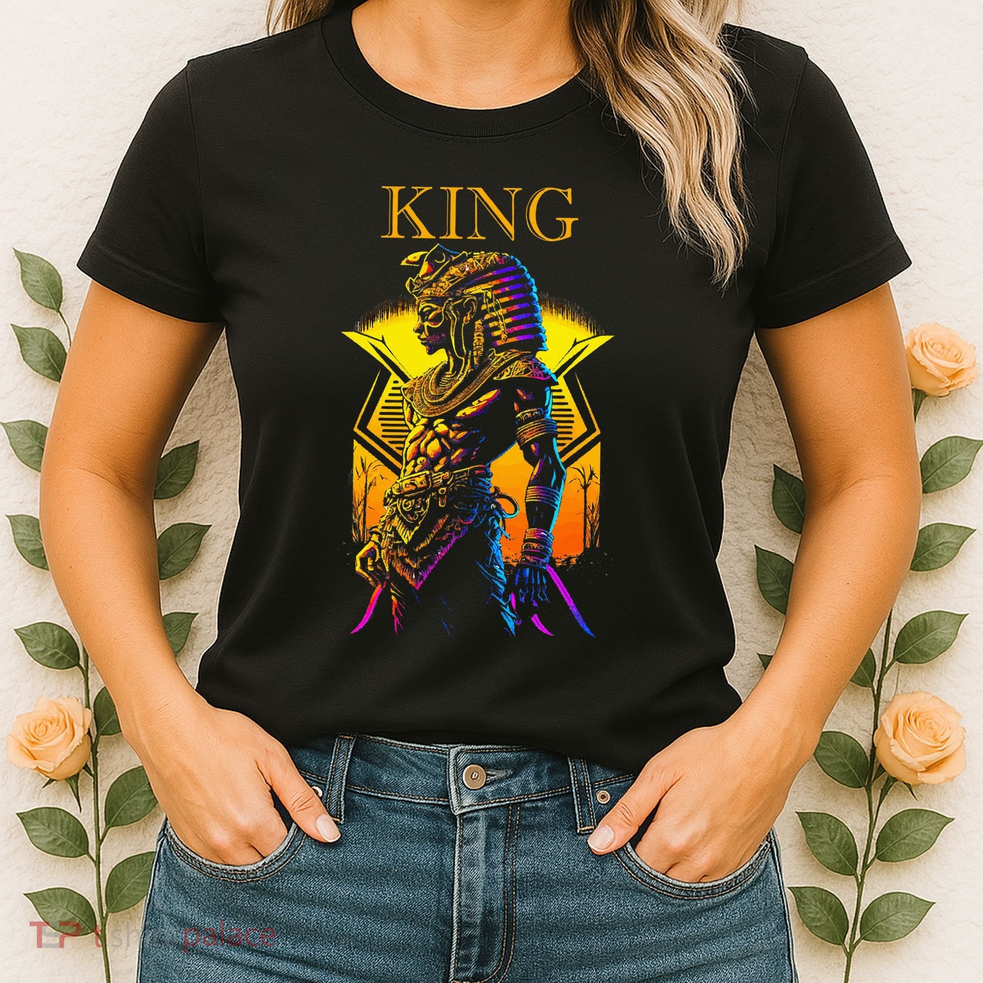 Egyptian Black King Pharaoh Ancient Egypt Couples Kemet Women's T-Shirt