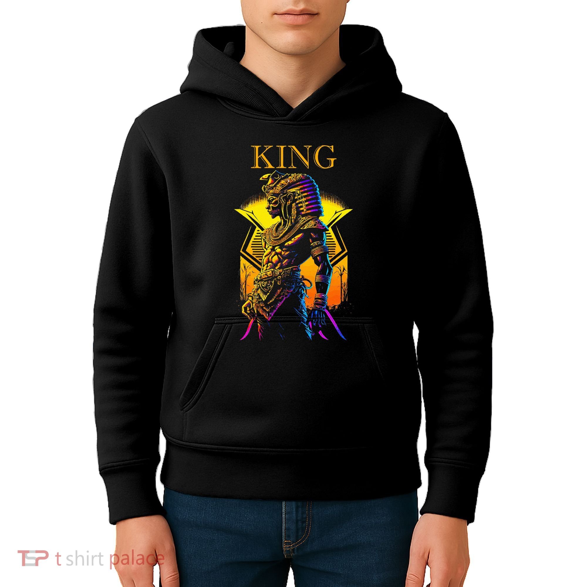 Egyptian Black King Pharaoh Ancient Egypt Couples Kemet Kids Hoodie