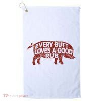 Every Butt Loves A Good Rub Meat Smoking Bbq Golf Towel thumb 0