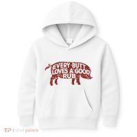 Every Butt Loves A Good Rub Meat Smoking Bbq Kids Hoodie thumb 0