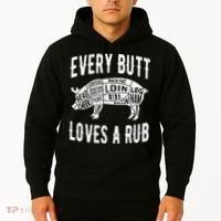 Every Butt Loves A Rub Funny BBQ Meat Smoker Barbecue Hoodie thumb 2