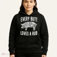 Every Butt Loves A Rub Funny BBQ Meat Smoker Barbecue Hoodie thumb 5