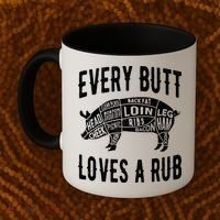 Every Butt Loves A Rub Funny BBQ Meat Smoker Barbecue Coffee Mug thumb 2