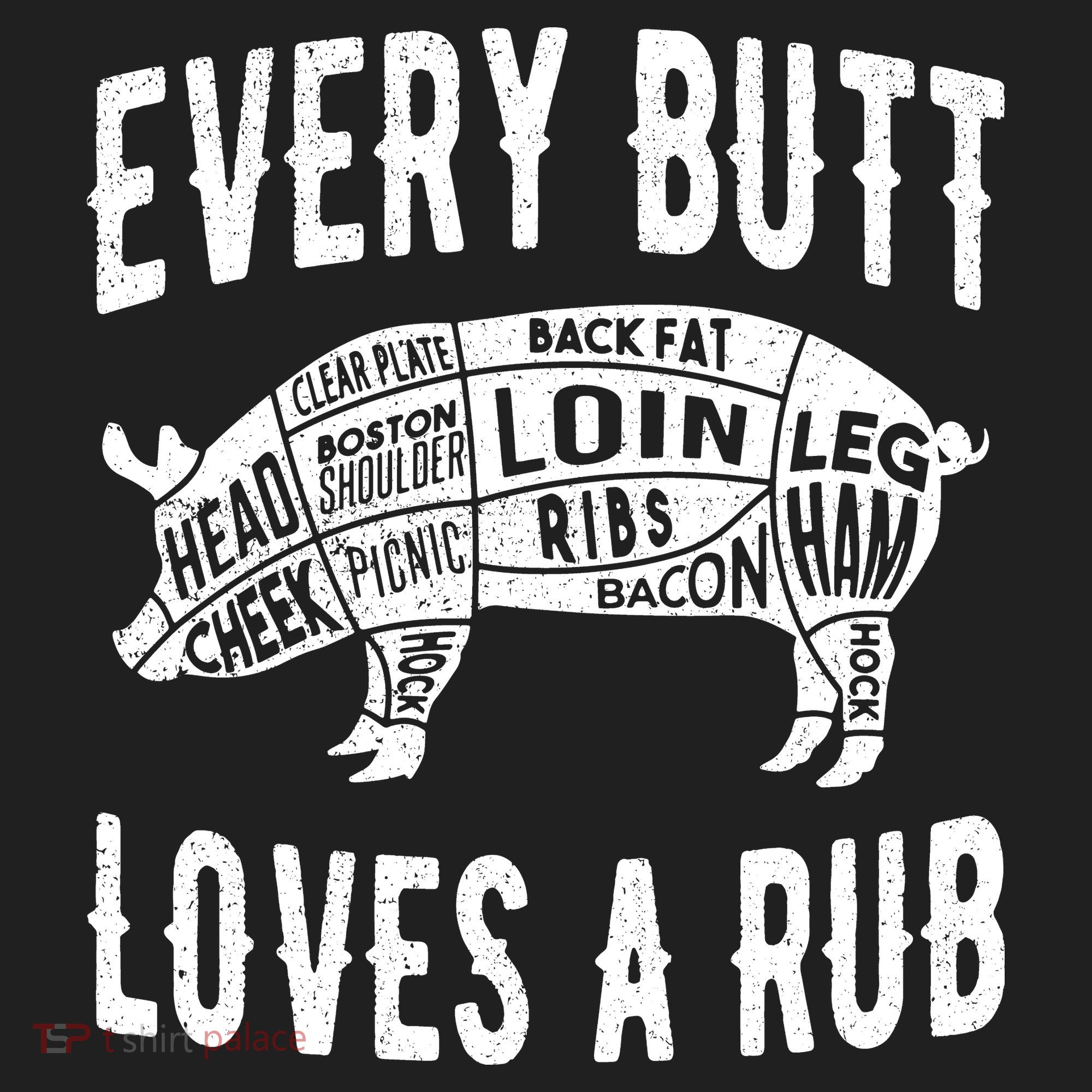 Every Butt Loves A Rub Funny BBQ Meat Smoker Barbecue Golf Towel